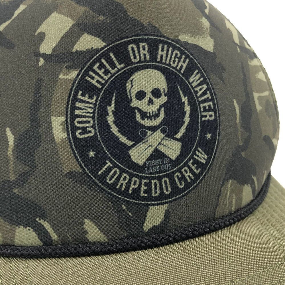 Patagonia Torpedo Crew Come Hell Or High Water Mesh Back Trucker Hat Cap Navy